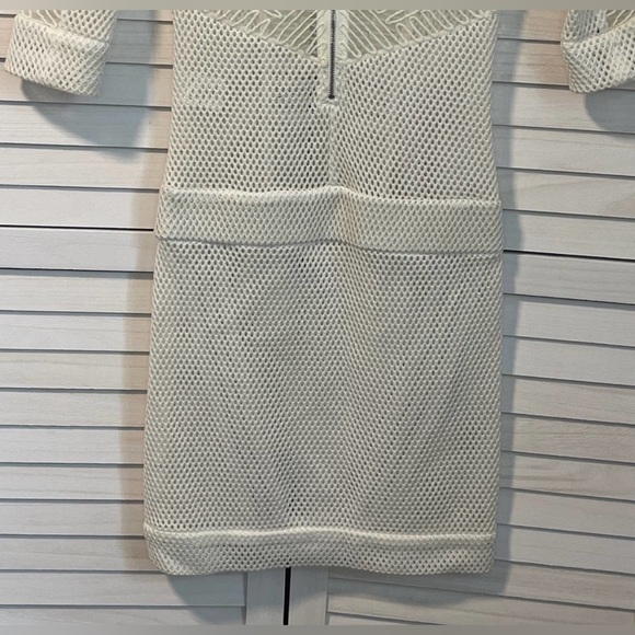 Adorable IRO Ashlyn Embroidered White Cream 3/4 Sleeve Dress Size 34 (US 2) - Picture 7 of 10